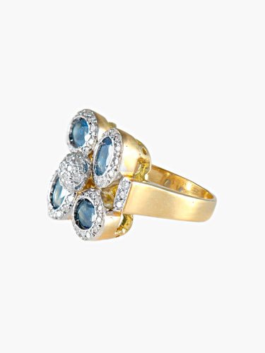 Bague 52 Bague Saphirs et Diamants 58 Facettes