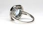 Bague 56 Bague style Art Déco Platine Aigue-marine et Diamants. 58 Facettes