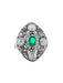 Ring Platinum Emerald and Diamond Ring 58 Facettes