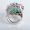 Bague 52 Bague Fleur Emeraude cabochon Diamants 58 Facettes 324E112
