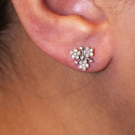 Boucles d'oreilles Boucles d'oreilles PASQUALE BRUNI Or blanc fleur de Diamants 58 Facettes D360382CS