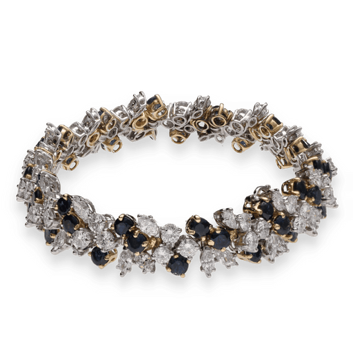 Bracelet Bracelet Diamants Saphirs vers 1970 58 Facettes