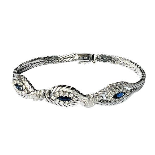 Bracelet Bracelet Saphirs Diamants Or blanc 58 Facettes 20400000677