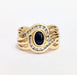Ring 53 Yellow gold sapphire and diamond ring 58 Facettes TBU