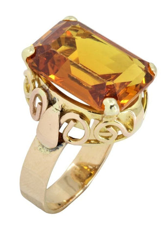 BAGUE MODERNE SAPHIR ORANGE 58 Facettes 043161