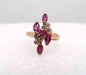 Ring 52 Ring in yellow gold, diamonds and rubies 58 Facettes 12348