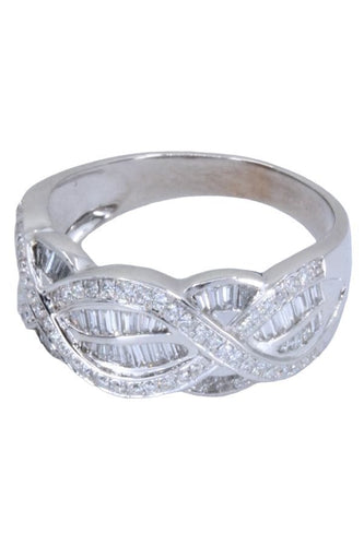 Bague 54 BAGUE DIAMANTS ENTRELACÉE 58 Facettes 058541