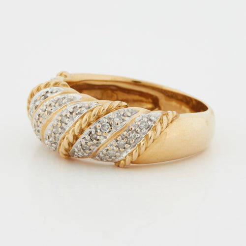 Bague 49 Bague en or jaune et blanc 18 Cts 58 Facettes RÉF 8033/18