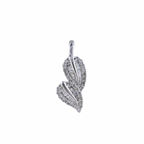 Pendentif Pendentif "feuilles" or blanc et diamants 58 Facettes P21L4