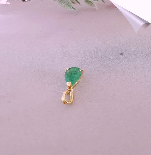 Pendentif Pendentif Emeraude en poire monture Or Jaune 58 Facettes AA 1509