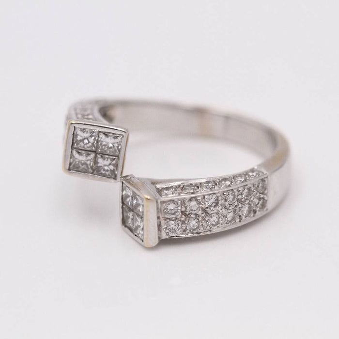 Bague 54 Bague croix Or blanc Diamants 58 Facettes E356794