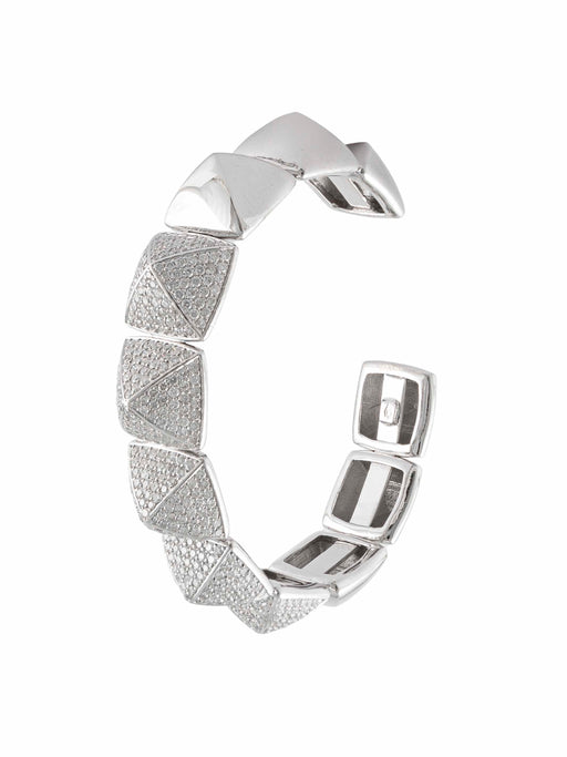 Bracelet Bracelet "Pyramide" Or Blanc et Brillants 58 Facettes 210016