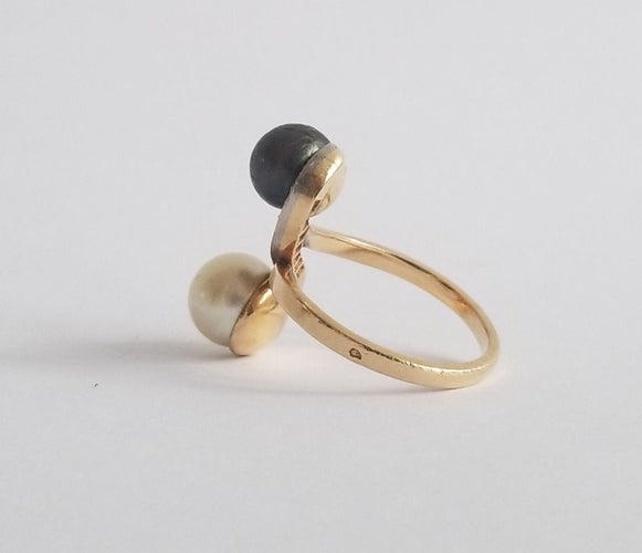 Bague 57 Bague Perles de culture et diamants anciens 58 Facettes