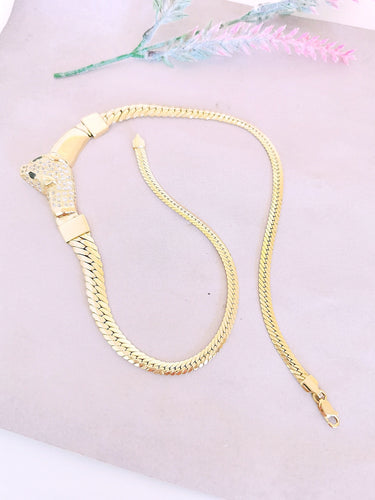 Collier Collier tête de félin Or Jaune 58 Facettes AA 1472