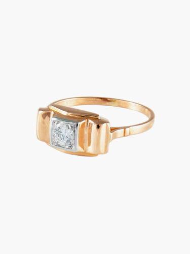 Bague 56 Bague Tank Or et Platine 58 Facettes