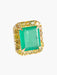 Ring 52 Emerald Ring Yellow Diamonds 58 Facettes