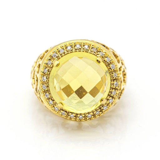 Bague 55.5 Bague Diamant en Or jaune et Quartz Citron 58 Facettes D359671LF