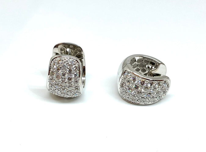 Boucles d'oreilles Boucles d’oreilles cocktail en or blanc 58 Facettes