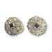 Earrings Art Deco design earrings in gold and platinum with diamonds and sapphires 58 Facettes Q832A