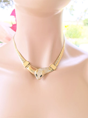 Collier Collier tête de félin Or Jaune 58 Facettes AA 1472