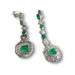 Boucles d'oreilles Boucles d'oreilles en platine de style Art Déco avec diamants et émeraude 58 Facettes Q725A