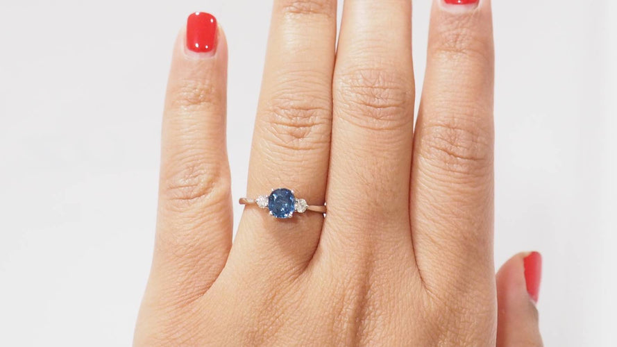 Bague 55.5 Bague en platine saphir de Ceylan et diamants 58 Facettes 32075