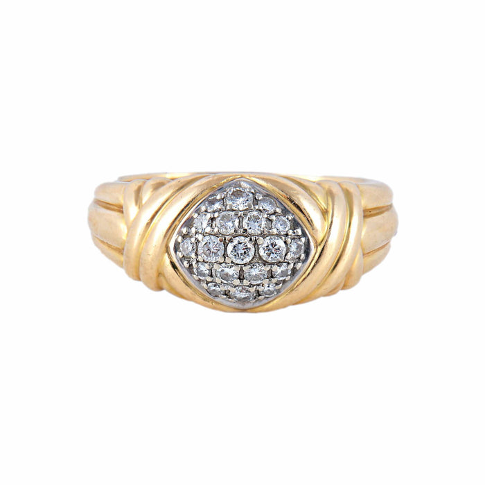 Bague 58 Bague Or jaune Diamants 58 Facettes