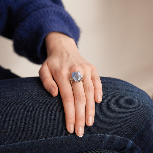 Bague Bague Saphir Ceylan naturel 58 Facettes