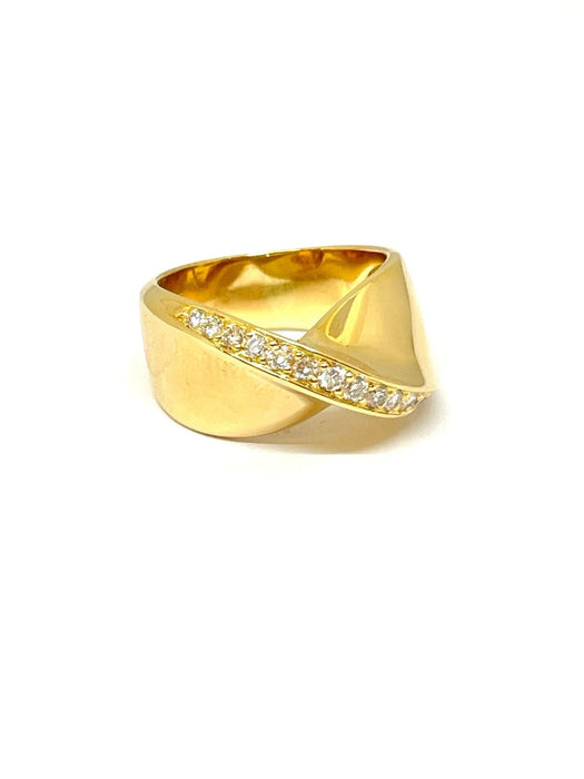 Bague Bague or jaune Ligne de diamants 58 Facettes