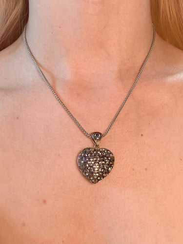 Collier Pendentif Coeur Saphirs sur chaîne Or blanc 58 Facettes