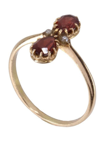 Bague Bague ancienne perles et grenats 58 Facettes 063121