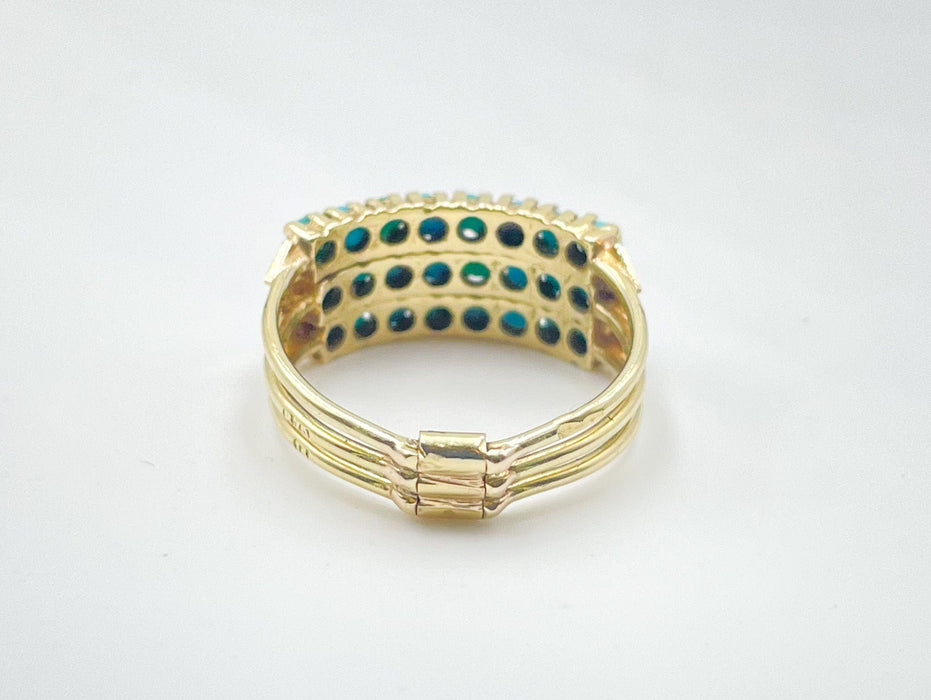 Bague 52 Bague semainier en turquoises 58 Facettes