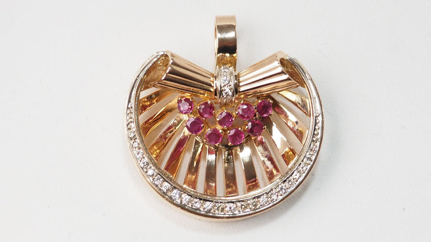 Pendentif Pendentif Or Rubis Diamants 58 Facettes 32418
