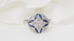 Bague 51 Bague Art Déco Or blanc Saphir Diamants 58 Facettes 32454