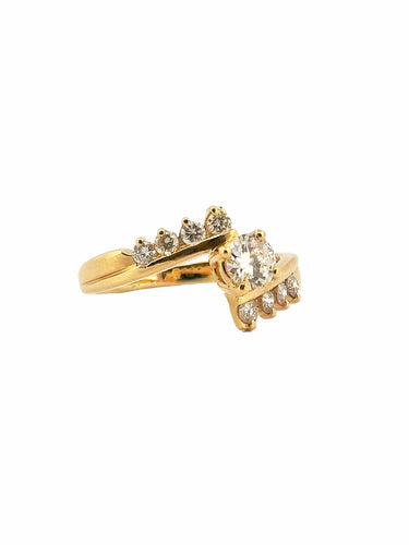 Bague 54 Bague croisée or jaune diamants 58 Facettes