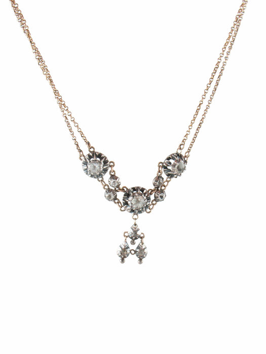 Collier Collier Argent et Or, Diamants 58 Facettes