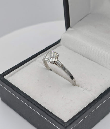 Bague 55 Bague solitaire diamant 0.88ct début XXème 58 Facettes