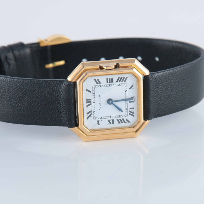 Montre Cartier - montre en cuir et en or 58 Facettes
