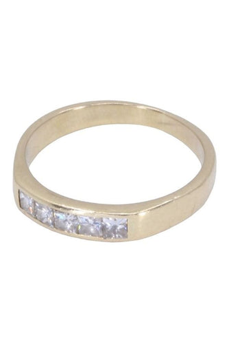 Bague 53 Demi alliance Or jaune Diamants 58 Facettes 080851