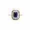 Bague 55 Bague en or blanc 18 carats , tanzanite et diamants baguettes 58 Facettes