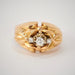 Ring 53 Dome Ring Yellow Gold Diamonds 58 Facettes 3698 LOT