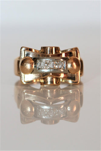 Bague 58 / diamant Bague Rétro 2 Ors, Diamants 58 Facettes 533