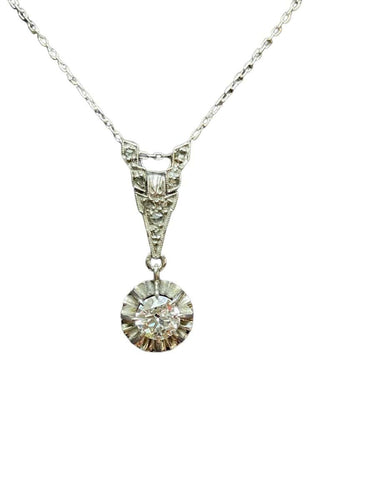 Collier Pendentif Goutte En Platine Et Diamants 58 Facettes 996761