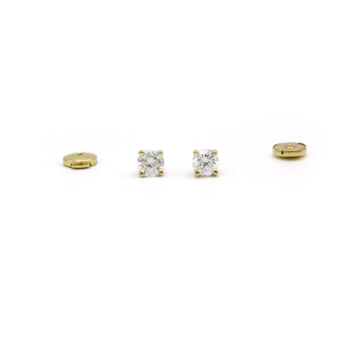 Boucles d'oreilles Puces D'oreilles - Or et diamants 58 Facettes 230275R