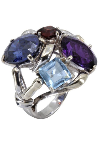 Bague 54 BAGUE MODERNE PIERRES FINES 58 Facettes 057731