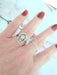 Ring 61.5 Old Diamond Ring White Gold 58 Facettes AA 1552