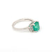 Ring 53 Colombian Emerald Ring 1.67 Carats Diamonds 18 Carat White Gold (Certified) 58 Facettes BEM36