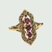 Ring Early 1900th century ring (18) in XNUMX kt gold with diamonds and rubies 58 Facettes Q991A