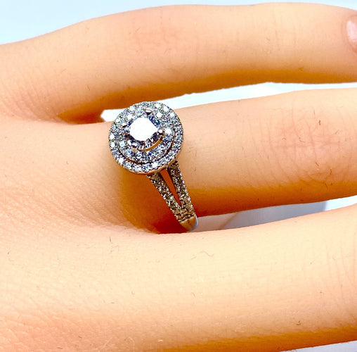 Bague 50 Bague diamant 0,40 carat E VS2 58 Facettes AB262