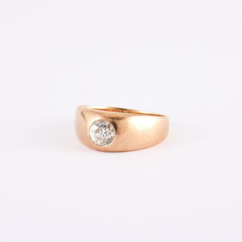 Bague 60 Bague jonc or jaune, diamant 58 Facettes
